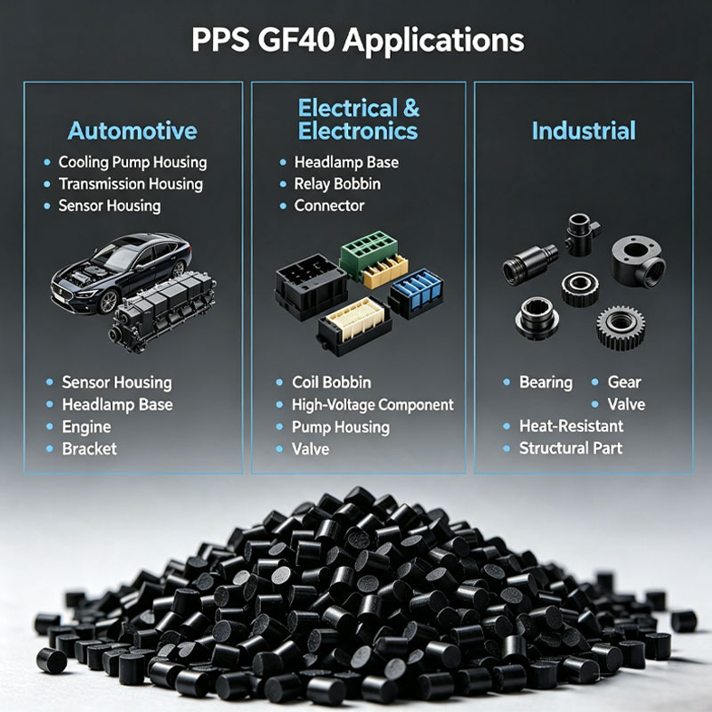 Chemikalienbeständiger modifizierter Kunststoff PPS GF40 für die Automobilindustrie